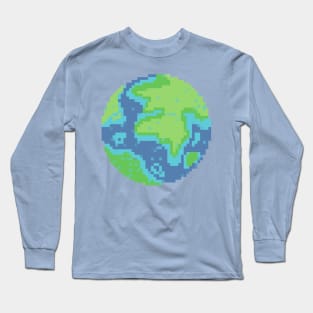Earth Pixel Art Long Sleeve T-Shirt